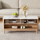 Ever Dreaming Living Alice Rectangular Marble-Look Coffee Table