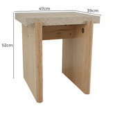 Ever Dreaming Living Sally Travertine-Look Side Table