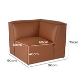 Ever Dreaming Living Massey 5 Seater Leather Chaise Lounge Set