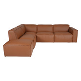 Ever Dreaming Living Massey 5 Seater Leather Chaise Lounge Set