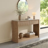 Ever Dreaming Living Sadie Travertine-Look Console Table