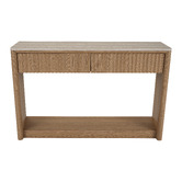 Ever Dreaming Living Sadie Travertine-Look Console Table