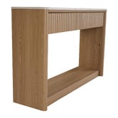 Ever Dreaming Living Sadie Travertine-Look Console Table