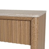 Ever Dreaming Living Sadie Travertine-Look Console Table