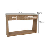 Ever Dreaming Living Sadie Travertine-Look Console Table