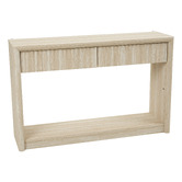 Ever Dreaming Living Clara Travertine-Look Console Table
