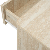 Ever Dreaming Living Clara Travertine-Look Console Table