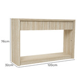 Ever Dreaming Living Clara Travertine-Look Console Table