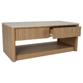 Ever Dreaming Living Sadie Travertine-Look Coffee Table