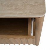Ever Dreaming Living Sadie Travertine-Look Console Table