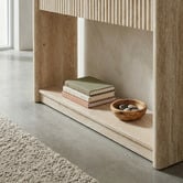 Ever Dreaming Living Clara Travertine-Look Console Table