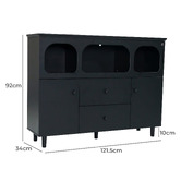 Ever Dreaming Living Black Felix 2 Door Sideboard with LED