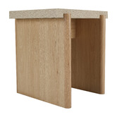 Ever Dreaming Living Sally Travertine-Look Side Table