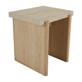 Ever Dreaming Living Sally Travertine-Look Side Table