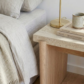 Ever Dreaming Living Sally Travertine-Look Side Table