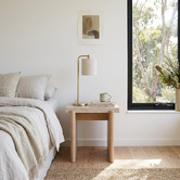 Ever Dreaming Living Sally Travertine-Look Side Table