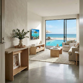 Ever Dreaming Living Sally Travertine-Look Coffee Table