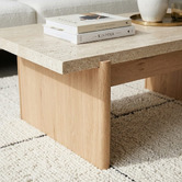 Ever Dreaming Living Sally Travertine-Look Coffee Table