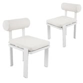 Ever Dreaming Living Davion Boucle Outdoor Dining Chairs