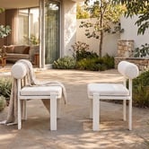 Ever Dreaming Living Davion Boucle Outdoor Dining Chairs
