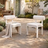 Ever Dreaming Living Davion Boucle Outdoor Dining Chairs