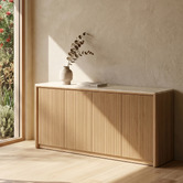 Ever Dreaming Living Lillian Travertine-Look Sideboard