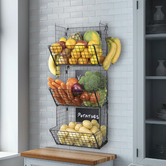 Decor Traders 3 Tier Colton Wall Mounted Storage Baskets