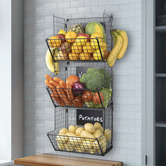 Decor Traders 3 Tier Colton Wall Mounted Storage Baskets