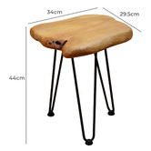 Decor Traders Copeland 44cm Fir Wood &amp; Iron Side Table