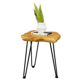 Decor Traders Copeland 44cm Fir Wood &amp; Iron Side Table