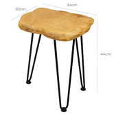 Decor Traders Copeland 44cm Fir Wood &amp; Iron Side Table