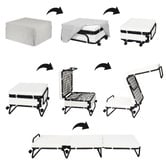 Decor Traders Foldlux Convertible Ottoman Sofa Bed with Castors &amp; Slipcover