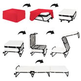 Decor Traders Foldlux Convertible Ottoman Sofa Bed with Castors &amp; Slipcover