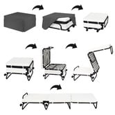 Decor Traders Foldlux Convertible Ottoman Sofa Bed with Castors &amp; Slipcover