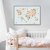 Time &amp; Tide World Map Unframed Poster Print