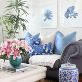 Capeview Interiors Blooming Hydrangeas Antonella Linen-Blend Cushion Cover