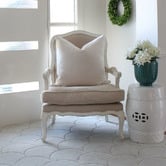 Capeview Interiors Off-White Bianca Linen-Blend Cushion Cover