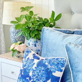 Capeview Interiors Blooming Hydrangeas Antonella Linen-Blend Cushion Cover