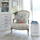 Capeview Interiors Aqua Oriental Romance Linen-Blend Cushion Cover