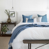 Capeview Interiors Check Square Linen-Blend Cushion Cover