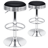Hoxton Room Sade Faux Leather Adjustable Swivel Barstools