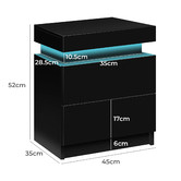 Hoxton Room Nolen 2 Drawer Bedside Table with LED Light