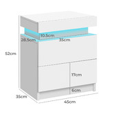 Hoxton Room Nolen 2 Drawer Bedside Table with LED Light