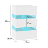 Hoxton Room Nazir 3 Drawer Bedside Table with LED Lights