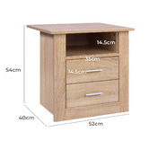 Hoxton Room Manchester 2 Drawer Bedside Table