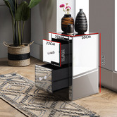 Hoxton Room Allia 2 Drawer Mirrored Bedside Table