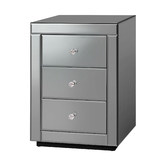 Hoxton Room Allia 3 Drawer Mirrored Bedside Table