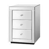 Hoxton Room Allia 3 Drawer Mirrored Bedside Table
