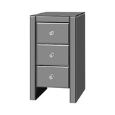 Hoxton Room Allia 3 Drawer Mirrored Bedside Table