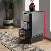 Hoxton Room Allia 3 Drawer Mirrored Bedside Table